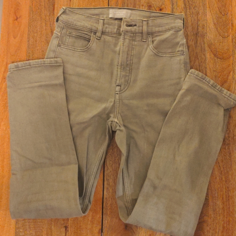 Everlane Way High Slim Moss Green 25